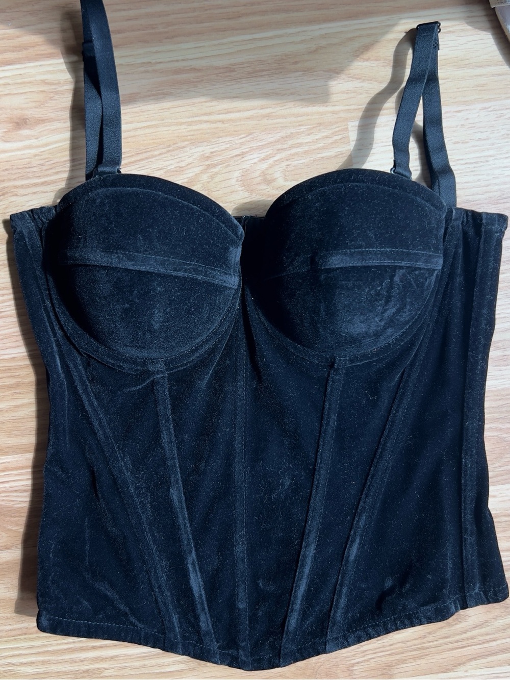 Commense Black Velvet Bustier Camisole Sz XS